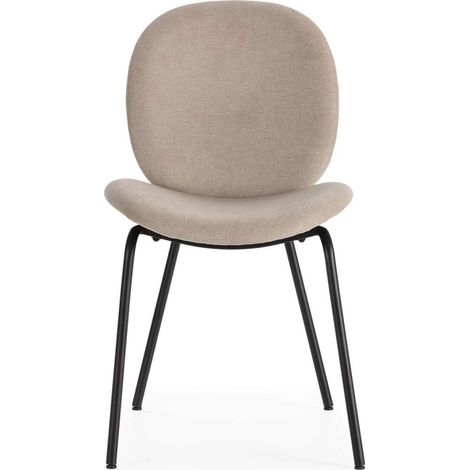 Pack de 2 sillas modelo Coro tapizado textil beige, 81.5cm(alto) 45cm(ancho) 57.5cm(largo) (1/4)