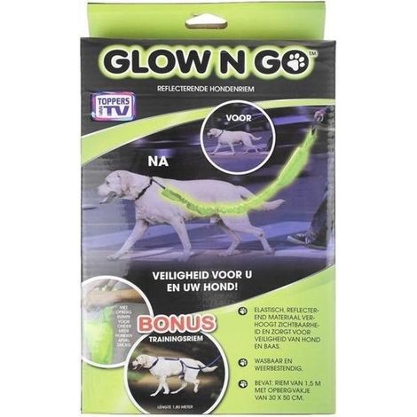 Glo n go - laisse pour chien reflechissante