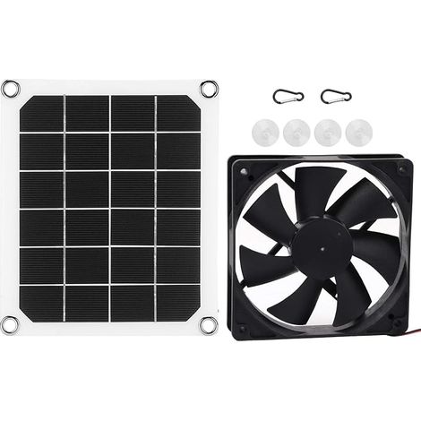 lyrlody 10W Solar-Abluftventilator, tragbar, IP65 wasserdicht, USB für Hühnerställe, Gewächshäuser und Tierhäuser (1/5)