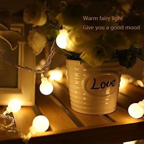 Guirlande Lumineuse Extérieur/intérieur - 10 m 80 LED Étanche - Batterie À Piles - 8 Modes Avec Télécommande Minuterie - Mariage, Fête - Pour Jardin (1/5)