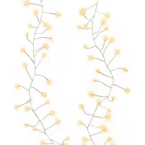 Catena luci LED 100 pz 120cm argento caldo