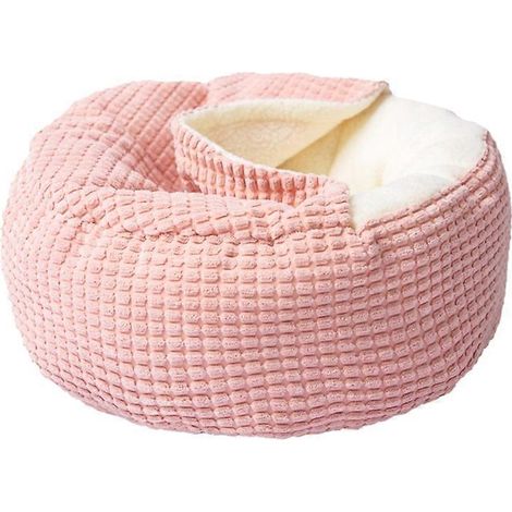 1. Ultraweiche Hunde- und Katzenhöhle, rundes Plüschbett für kleine bis mittelgroße Hunde, bequemes Winterkissen, tiefe Höhle für erholsamen Schlaf, rosa, Größe M. (188 Zeichen)