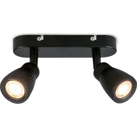 Briloner Plafoniera LED Orientabile 20 cm 7W 800lm 3000K Bianco Caldo 2 Luci Nero - Faretto Da Soffitto Soggiorno Corridoio Cucina Ufficio (1/5)