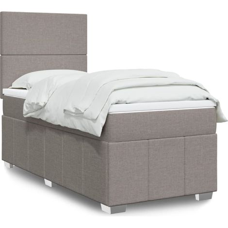 Boxspringbett mit Matratze Taupe 80x200 cm Stoff