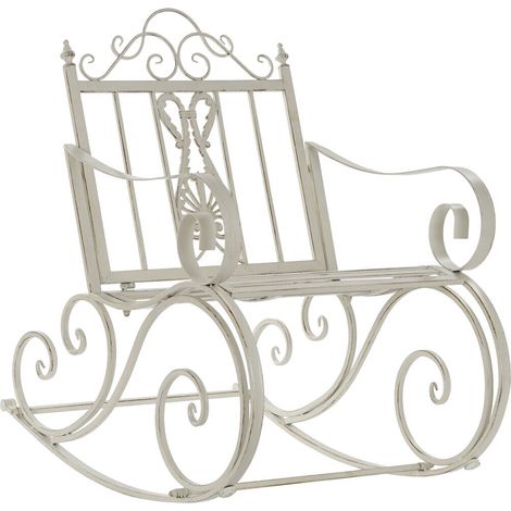 Mecedora Metal 63X89X92 Envejecido Blanco MB202232 (1/5)
