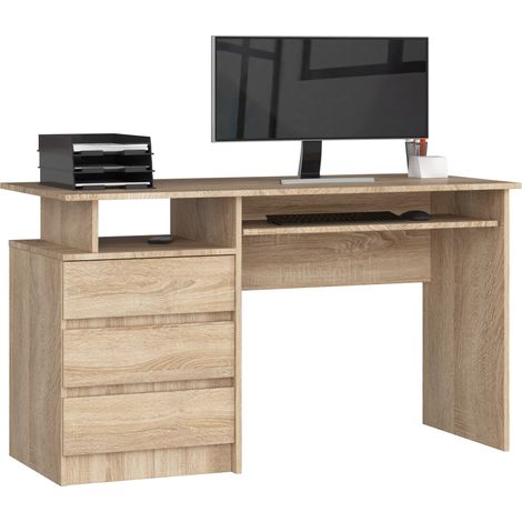 Scrivania AKORD CLP Sonoma Quercia 135 cm 3 cassetti 135x60x77 cm