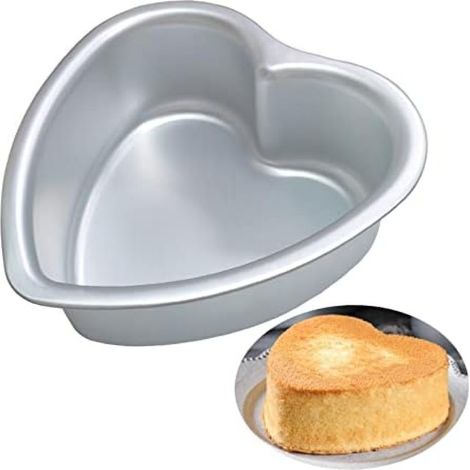 Molde para tartas con forma de corazón, de 18 cm, fabricado en aluminio, ideal para bodas, fiestas y celebraciones familiares. (1/5)