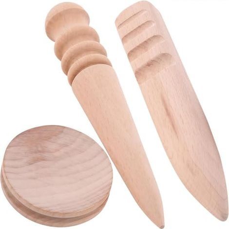 3 Artisanat Cuir Bord Slicker, Outil Polissage Bord Bois, Multi-Taille Bois Brunisseur, Brunissoirs Main, kit Polissage Bords Cuir, pour Cuir en Bois pour DIY Travail du Cuir Maroquine (1/5)