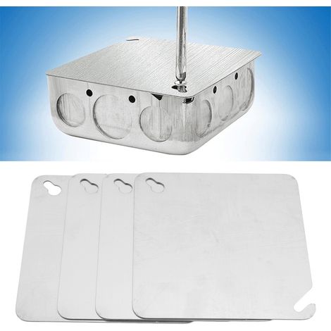 Plaque de couverture de boîtier électrique 4PCS en fer galvanisé 4 pouces pour boîtiers et panneaux électriques (1/5)