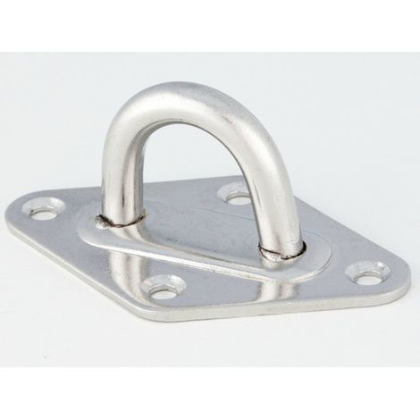 PONTET inox pour voile d'ombrage Ø 8 mm – Fixation murale en platine losange – Résistant aux intempéries – Accessoire pro – Jardideco (1/2)