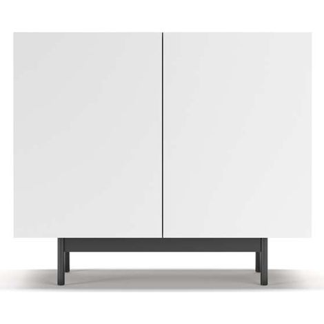 Mueble auxiliar 2 puertas abatibles modelo 601-1 acabado en roble claro/blanco. 78 cm (alto) x 90 cm (ancho) x 34 cm (prof.) (1/3)