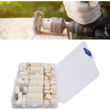 Set aus 122 Polierscheiben aus Wollfilz zum Polieren von Metall, Holz, Jade und Keramik. (1/5)