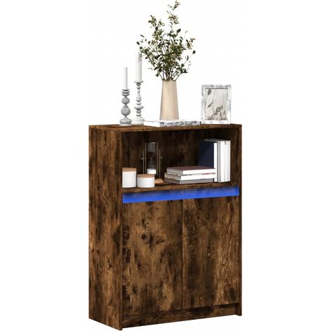 Sideboard mit LED Räuchereiche 72x34x100 cm Holzwerkstoff