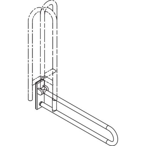 HEWI 801.50B137 97 poignée SK mobile, pivotante, mate (1/3)