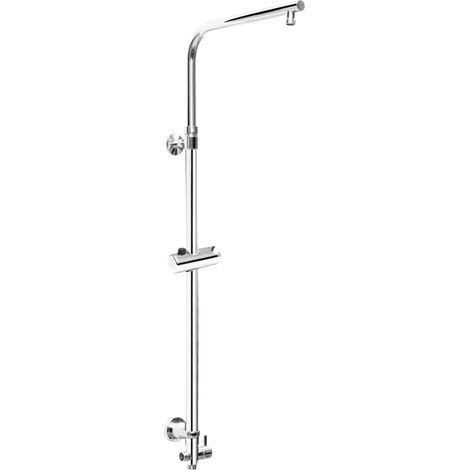 Tube montant Réglable en hauteur Forme carrée Avec interrupteur et support de douchette Fixations murales variables Barre de douche pour pommeau de douche (1/3)