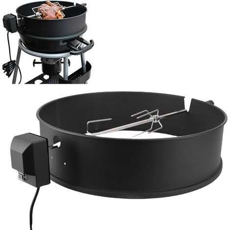 Kit girarrosto compatibile con griglia da 22 pollici, barbecue da campeggio, acciaio inossidabile, spina USA, 110 V, 2,8 W (1/4)