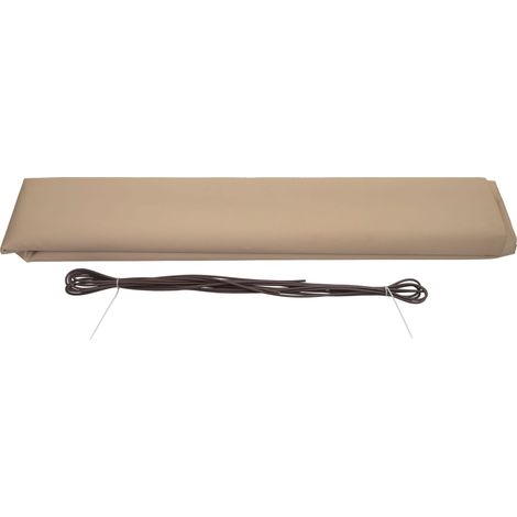 Funda de recambio para toldo HHG-553, cofre completo de recambio protección solar 6x3m, Poliéster crema
