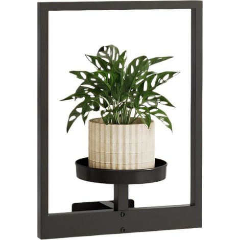 Soporte para plantas de interior，decoración de pared，colgador de plantas de metal，soporte para plantas colgantes de interior，negro (1/5)