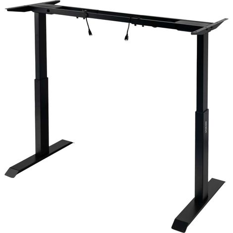 Struttura per scrivania regolabile elettricamente a 2 motori Furvero (piano max. 120-180 x 60-70 cm) nera N