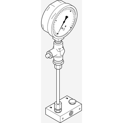 Manometer 0 bis 400 mbar W-MF mit Druckknopfhahn Ausf. A G 1/4 - 23011026052 von Weishaupt