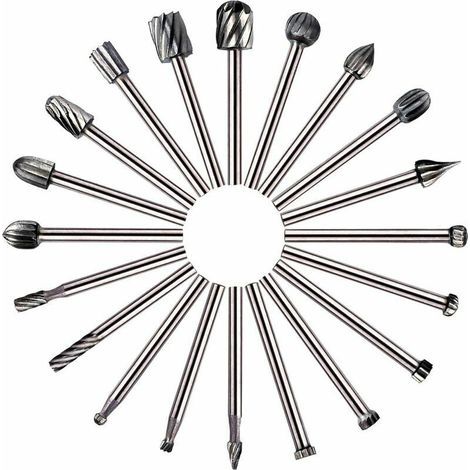 20 Pièces Frais HSS Outils Rotatifs Frais à Bois pour Dremel Bricolage, Travail du Bois et Gravure (1/4)