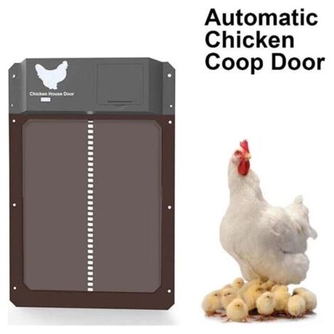 Porte automatique pour poulailler – Volet électrique étanche IPX4 – Système moteur intégré – Ouverture au lever du soleil