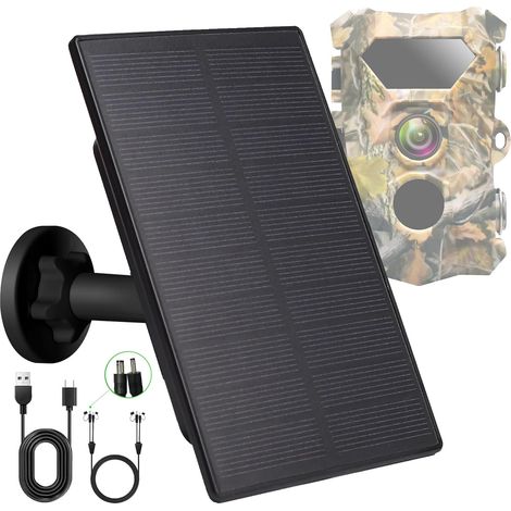 1Pack Panneau solaire 12V/1A 6V/2A avec batterie au lithium rechargeable intégrée de 4000 mAh IP66, accessoire de chasse compatible avec les caméras de jeu de chasse ou mangeoire à cerf (1/4)