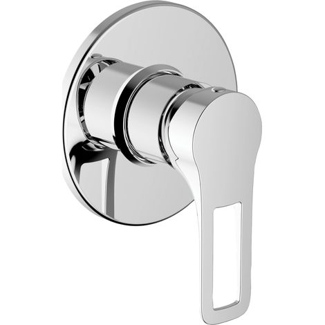 Schläfer 27505014  Miscelatore monocomando per doccia incasso 1/2"serie Flat, Cartuccia diam 35mm Cromo Argento, Made in Italy (1/5)