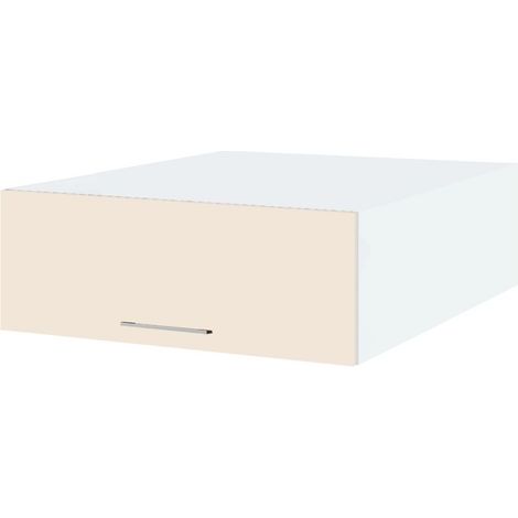 Meuble haut grande profondeur de cuisine Lovia Vanille Mat 1 porte relevable L 80 cm (1/2)