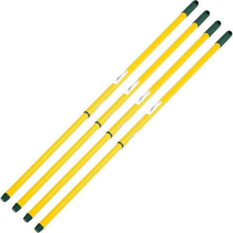 4 manches télescopiques 80-130 cm jaune/vert filetage allemand