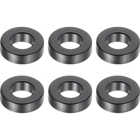 Entretoises en Aluminium M5, 6 Pièces d'Entretoises en Métal en Aluminium 5,2 mm Id x 10 mm Od x 3 mm L Entretoise en Aluminium à Vis Ronde pour Vis de 1/5" Ou M5, Noire (1/5)