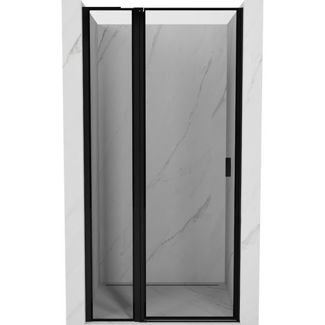 Mexen Mist L porte de douche à charnière gauche 110 cm, cadre noir, noir - 8A4L-110-000-70-70-L (1/5)
