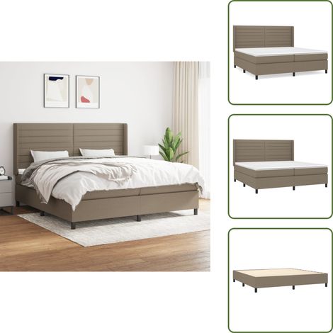 Boxspringbett mit Matratze Taupe 200x200 cm Stoff - Boxspringbett - Doppelbett - Bettenrahmen - Lattenrost - Matratze
