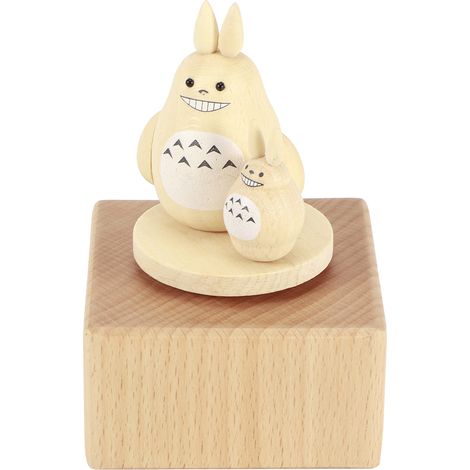 Coffret musical tournant en bois Totoro, décoration de table pour mariage ou Saint-Valentin, boîte à musique animale rotative. (1/5)