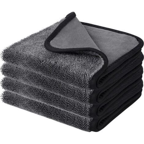 BUNTHAUS Shiny Bath d'Éponge,4 Pièces 40x60cm Fast Dry XXL Cabines de douche en Tissu Éponge pour Retirer de l'Eau dans la Douche et salle de Bain (1/5)