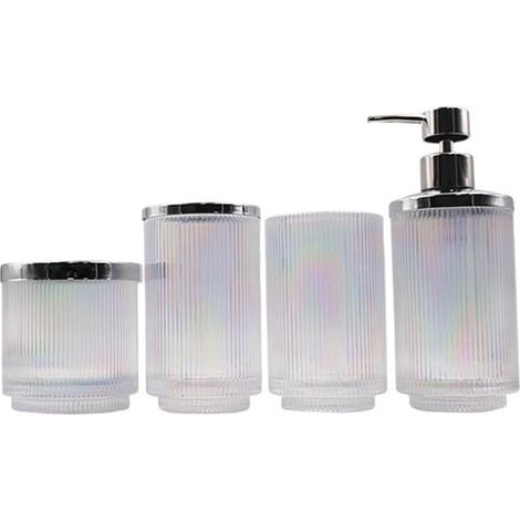 Set aus Glas vierteilig vertikale Streifen Haushaltswaren
