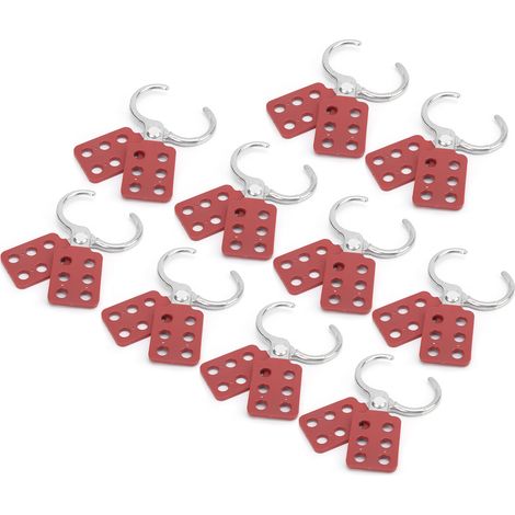 Lot de 10 verrous de sécurité 38 mm/1,5 po, 6 trous, isolation en aluminium pour zones inflammables et explosives (1/5)