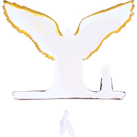 Statues d'ailes d'ange décoratives en résine tridimensionnelle, ornements de fond pour la maison, jaune L 20 (1/5)