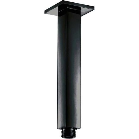 Orbit Noire Square Ceiling Mounted Shower Arm 190mm Length - Matt Black (1/2)