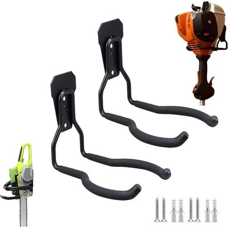 Lot de 2 supports muraux pour tronçonneuse, support mural pour outils de tronçonneuse pour mur de garage, support de tronçonneuse pour mur, parfait pour les organisateurs de garage ou d'abri de jardin (1/5)