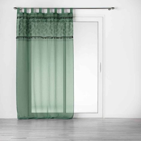 Rideau Voilage à Passants "Milagreen" 140x280cm Vert (1/5)