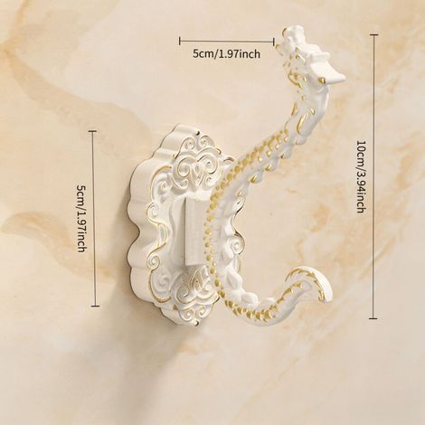 TAISHENGDA-Ensemble de trois crochets blanc ivoire à motif dragon chinois, finition antique, avec fixations à vis. des serviettes, des clés, des sacs, des chapeaux et des peignoirs. (1/5)
