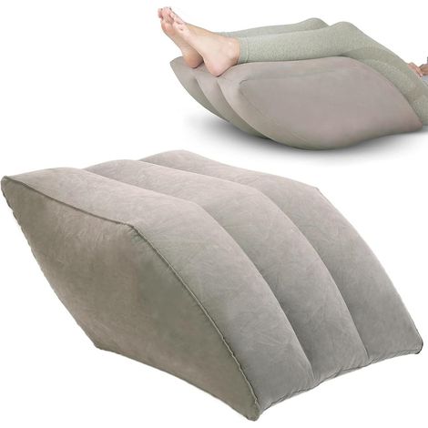 Coussin de jambe gonflable - Design en forme de diamant avec un angle de 45° pour une élévation optimale des jambes - 1 pièce - Bleu - Idéal à la maison et en déplacement (1/5)