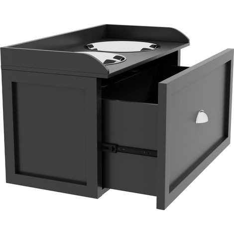 Comedero elevado para perros grandes con 2 cuencos de acero inoxidable de 2 L y cajón 60x30x36 cm (1/5)