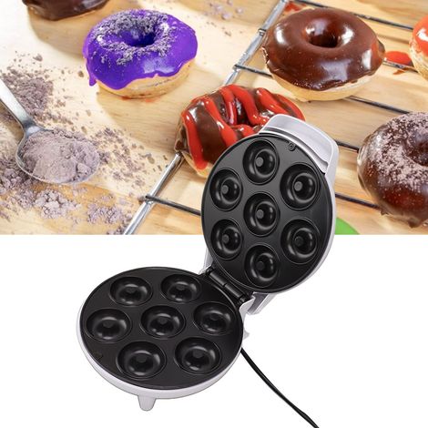 Mini machine à beignets, machine à gâteaux pour enfants, électrique, surface antiadhésive, permet de réaliser 7 mini beignets/gâteaux par fournée, cuisson au chocolat, blanc, norme européenne, 220 V. (1/5)