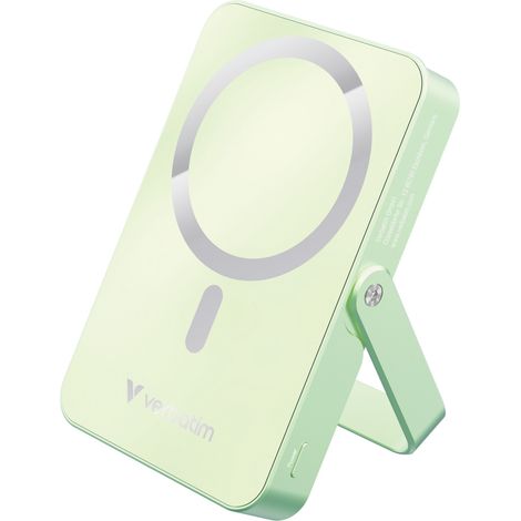 Verbatim Power Bank Magnetico 10000mAh Verde Ricarica Rapida PD 22W con Supporto (1/4)