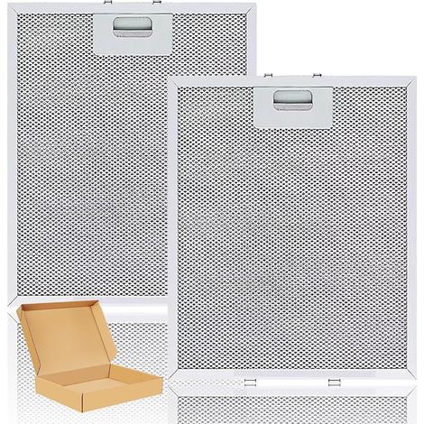Lot de 2 filtres à graisse en métal pour hotte aspirante - 305 mm x 267 mm - Pour AEG, Electrolux, Elica, Whirlpool, Bauknecht (1/5)