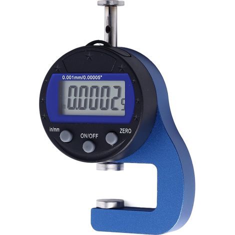 Digitales Dickenmessgerät, präzises elektronisches Mikrometer mit LCD-Anzeige, Auflösung 0,001 mm, zur Messung der Dicke von Papier, Rohren und Blechen (1/5)