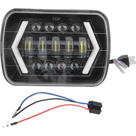 300W 7-Zoll-LED-Autoscheinwerfer, quadratische Frontleuchte mit Aluminiumgehäuse, passend für Jeep Wrangler (1/5)