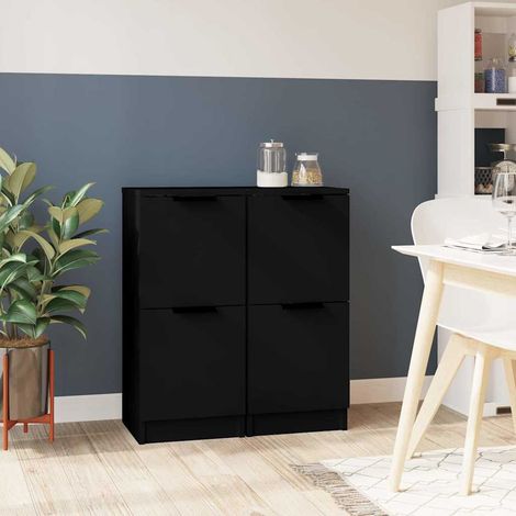 Sideboards 2 pcs Black 30x30x70 cm Engineered Wood vidaXL (1/5)